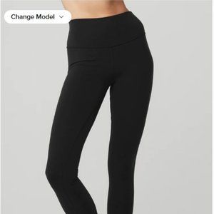 NWT Alo HIGH-WAIST AIRBRUSH LEGGING- Black XS